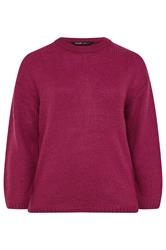 YOURS Curve Dark Pink Soft Touch Knitted Jumper