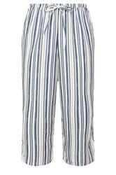 YOURS Curve Blue Stripe Linen Look Culottes
