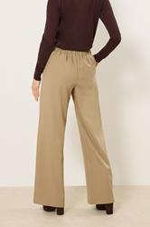 LTS Tall Women's Natural Brown Buckle Wide Leg Trousers | Long Tall Sally 2