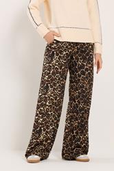 LTS Tall Women's Brown & Black Leopard Print Wide Leg Trousers | Long Tall Sally 1
