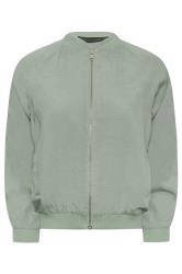 PixieGirl Petite Sage Green Linen Bomber Jacket