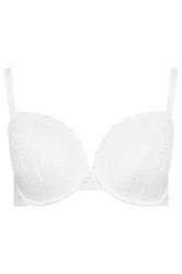 YOURSET 2 PACK Plus Size Blue & White Lace Trim Padded Bras | Yours Clothing 10