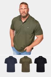 BadRhino 3 Pack Black & Navy Blue Plain Polo Shirts | BadRhino 1