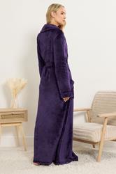 LTS Tall Purple Shawl Collar Maxi Dressing Gown | Long Tall Sally 2