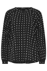 LTS Tall Black Woven Spot Raglan Blouse | Long Tall Sally 5