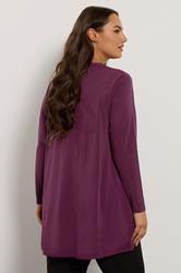 EVANS Plus Size Purple Chiffon Hem Blouse | Evans 2