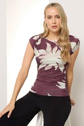 LTS Tall Berry Red Floral Draped Top | Long Tall Sally 3