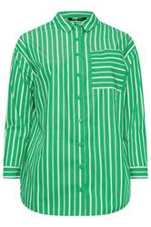 YOURS Curve Green & White Striped Shirt