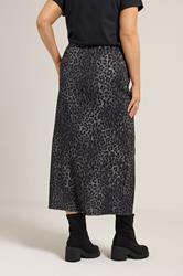 YOURS Plus Size Grey Leopard Print Textured Tube Skirt | Yours Clothing 2