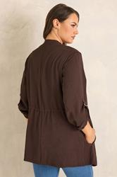 EVANS Plus Size Brown Lightweight Waterfall Jacket | Evans 2