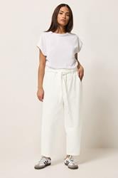 PixieGirl Petite Women's White Belted Barrel Jeans | PixieGirl 3