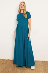 LTS Tall Women's Teal Blue Asymmetric Cotton Maxi Dress | Long Tall Sally 3