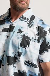 BadRhino Big & Tall Black & Blue Distressed Peached Short Sleeve Shirt | BadRhino 4