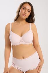 YOURS Plus Size Pink Soft Touch Ribbed Underwired Bra | Yours Clothing 3