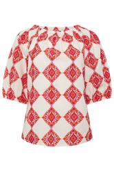 M&Co Ivory White Abstract Tile Print Top | M&Co 7