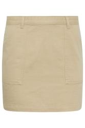 PixieGirl Petite Women's Beige Brown Cotton Utility Mini Skirt | PixieGirl 6