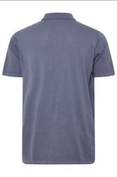 BadRhino Big & Tall Light Blue Knitted Short Sleeve Polo Shirt | BadRhino 2