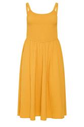 YOURS Curve Golden Yellow Shirred Sundress
