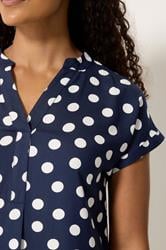 M&Co Navy Blue Polka Dot Beach Dress | M&Co 4