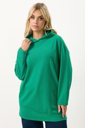 YOURS Plus Size Green Seam Detail Hoodie | Yours Clothing 3