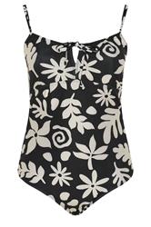 YOURS Plus Size Black Abstract Floral Print Swimsuit | Yours Clothing 8