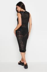 PixieGirl Petite Women's Black Tape Yarn Midi Dress | PixieGirl 4