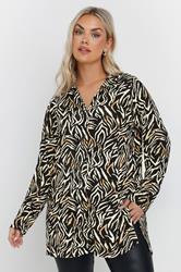 YOURS Plus Size Black Zebra Print Shirt | Yours Clothing 3