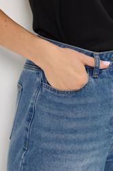 LTS Tall Women's Blue Cotton Raw Hem Wide Leg Jeans | Long Tall Sally 6