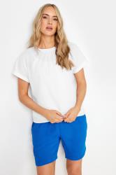 LTS Tall Women's White Short Sleeve Cotton Dobby Top | Long Tall Sally 3