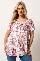 YOURS Plus Size Pink Paisley Broderie Anglaise Top | Yours Clothing 3