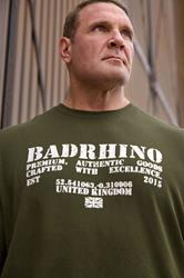 BadRhino Big & Tall Khaki Green Military Waffle Texture T-Shirt | BadRhino 3