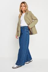 PixieGirl Petite Women's Stone Brown Tailored Double Breasted Blazer | PixieGirl 4