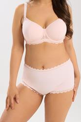 YOURS Plus Size Pink Lace Trim High Waisted Shorts | Yours Clothing 3
