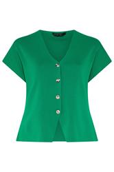 LIMITED COLLECTION Curve Green Short Sleeve Compact Knitted Top