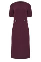 LTS Tall Berry Red Tailored Button Midi Dress | Long Tall Sally 5