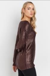 LTS Tall Women's Chocolate Brown Foil Jumper | Long Tall Sally 2