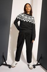 PixieGirl Black Fairisle Roll Neck Jumper | PixieGirl  1