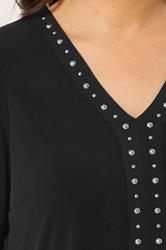 EVANS Plus Size Black Stud Detail Top | Evans 4