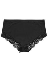 YOURS Plus Size Black Hi Shine Lace Full Brief | Yours Clothing 6