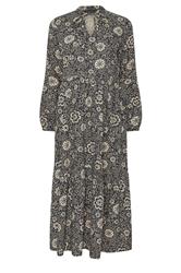 PixieGirl Petite Women's Black Floral Tie Midi Dress | PixieGirl 5