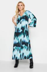 PixieGirl Blue Blur Print Maxi Smock Dress | PixieGirl 1