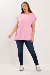 YOURS 3 PACK Plus Size Pink & White Grown-On Sleeves T-Shirts | Yours Clothing 5
