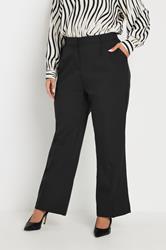 YOURS Plus Size Black Pleat Front Bootcut Trousers | Yours Clothing 3