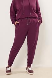 YOURS Plus Size Burgundy Red Tie Cuffed Joggers | Yours Clothing 3