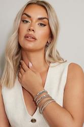 Silver Tone Diamante Stretch Statement Bracelet | Yours Clothing 1