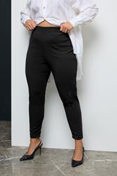 Plus Size Black Tapered Trousers | Yours Clothing 3