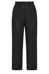 YOURS Plus Size Black Linen Wide Leg Trousers | Yours Clothing 5