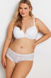 YOURSET 2 PACK Plus Size Blue & White Lace Trim Padded Bras | Yours Clothing 4