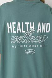 YOURS ACTIVE Plus Size  Blue 'Health & Wellness' T-Shirt | Yours Clothing 6