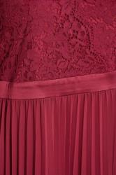 Plus Size YOURS LONDON Curve Burgundy Red Lace Pleated Maxi Dress | Yours Clothing  5